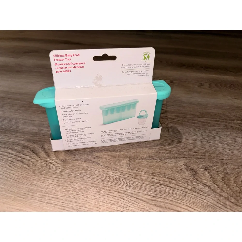 Munchkin Silicone Baby Food‎ Freezer Tray Teal 6 Portions BPA Free New